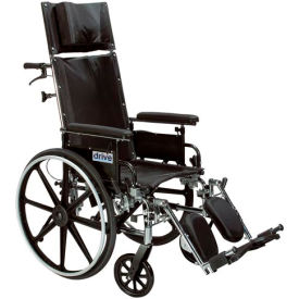 Viper Plus Reclining Wheelchair, Elevating Leg Rests, Flip Back Detachable Arms, 14" Seat