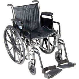 Silver Sport 2 Wheelchair With Detachable Desk Arms & Swing-Away Footrests, 20" Seat