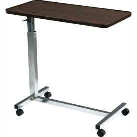 Deluxe Tilt Top Overbed Table, 30"W x 15"L Tabletop, 29.5"- 46" Height, Chrome Plated Base