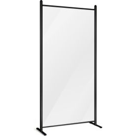 Clear Wall Separator 37"W x 74-1/2"H, Black Frame