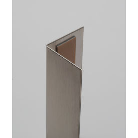 90° SS Corner Guard, 16 Ga., Two Sided Tape, Sq. Corners, 48"Lx1"Wx1"H