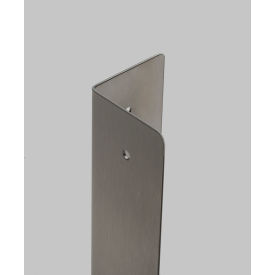 90 Degree Stainless Steel Corner Guard, 16 Gauge, Drilled Holes, Rounded Corners, 48 Inch Length x 2 Inch Width x 2 Inch Height