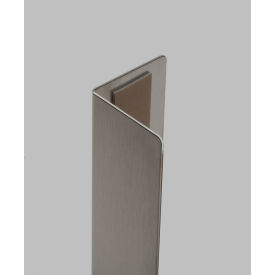 90° Stainless Steel Corner Guard, 16 Gauge, Two Sided Tape, Rounded Corners, 60"L x 2"W x 2"H