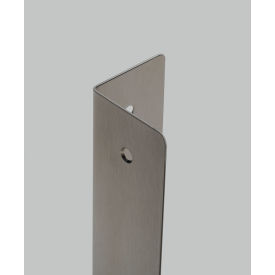90 Degree Stainless Steel Corner Guard, 16 Gauge, Countersunk Holes, Rounded Corners, 48"L x 2"W x 2"H