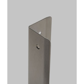 90° Stainless Steel Corner Guard, 16 Ga, Countersunk Holes, Rounded Corners, 60"L x 2"W x 2"H