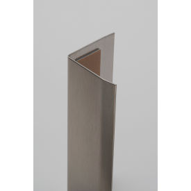 90° Stainless Steel Corner Guard, 16 Ga., 3M Tape, 3/8" Wings, Square Corners, 48"Lx2"Wx2"H
