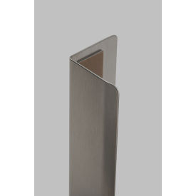 90 Degree Stainless Steel Corner Guard, 16 Gauge, 3M Tape, 3/8" Wings, Rounded Corners, 48"x3.5"x3.5H