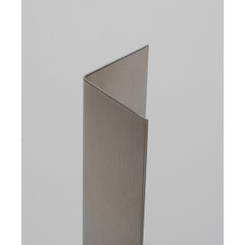 90° Stainless Steel Corner Guard, 16 Gauge, Square Corners, 48"L x 1-1/2"W x 1-1/2"H