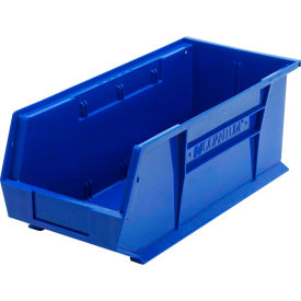 Ultra Series Hang & Stack Bin, 18"L x 8-1/4"W x 7"H, Blue, Polypropylene, 4 Slots