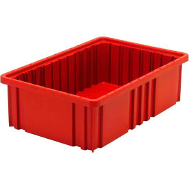 Dividable Grid Container, 16-1/2"L x 10-7/8"W x 5"H, Red, Polypropylene