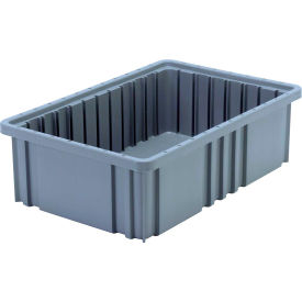 Dividable Grid Container, 16-1/2"L x 10-7/8"W x 5"H, Gray, Polypropylene