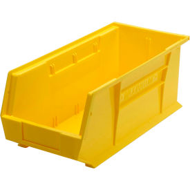 Ultra Series Hang & Stack Bin, 18"L x 8-1/4"W x 7"H, Yellow, Polypropylene, 4 Slots