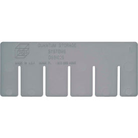 Short Divider, 6"L x 2"W x 1"H, Gray, Polyprolylene
