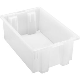 Genuine Stack & Nest Tote, 18"L x 11"W x 6"H, Clear, Polypropylene