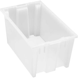 Stack & Nest Tote, 18"L x 11"W x 9"H, Clear, Polypropylene