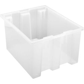 Genuine Stack & Nest Tote, 19-1/2"L x 15-1/2"W x 10"H, Clear, Polypropylene