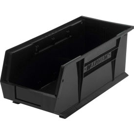 Ultra Series Hang & Stack Bin, 18"L x 8-1/4"W x 7"H, Black, Polypropylene, 4 Slots