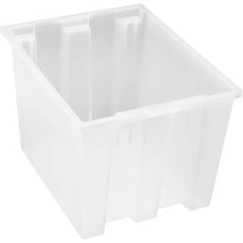 Stack & Nest Tote, 19-1/2"L x 15-1/2"W x 13"H, Clear, Polypropylene