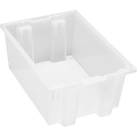 Stack & Nest Tote, 19-1/2"L x 13-1/2"W x 8"H, Clear, Polypropylene