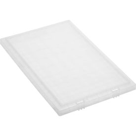 Genuine Stack & Nest Tote Clear Lid, Polyprolylene, 18"L x 11"W x 1"H
