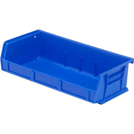 Hang & Stack Bin, 5-3/8"L x 11"W x 3"H, Blue, Polypropylene, 3 Slots