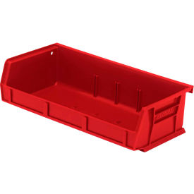 Ultra Series Hang & Stack Bin, 5-3/8"L x 11"W x 3"H, Red, Polypropylene, 3 Slots