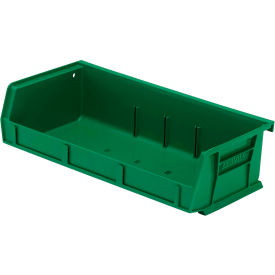 Ultra Series Hang & Stack Bin, 5-3/8"L x 11"W x 3"H, Green, Polypropylene, 3 Slots