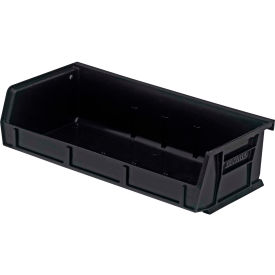 Ultra Series Hang & Stack Bin, 5-3/8"L x 11"W x 3"H, Black, Polypropylene, 3 Slots