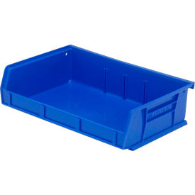 Ultra Series Hang & Stack Bin, 7-3/8"L x 11"W x 3"H, Blue, Polypropylene, 3 Slots
