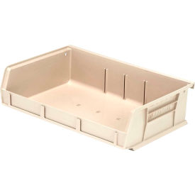 Ultra Series Hang & Stack Bin, 7-3/8"L x 11"W x 3"H, Ivory, Polypropylene, 3 Slots