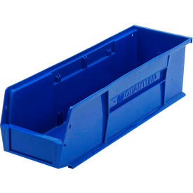 Ultra Series Hang & Stack Bin, 18"L x 5-1/2"W x 5"H, Blue, Polypropylene, 4 Slots