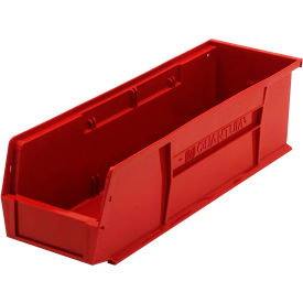Ultra Series Hang & Stack Bin, 18"L x 5-1/2"W x 5"H, Red, Polypropylene, 4 Slots