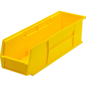 Ultra Series Hang & Stack Bin, 18"L x 5-1/2"W x 5"H, Yellow, Polypropylene, 4 Slots