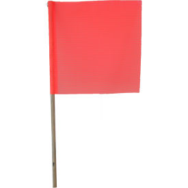 Flourescent Polyester Mesh Safety Flag, 18''x18'', Orange