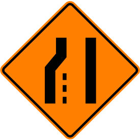 48" X 48" Reflective Roll-Up Vinyl Sign, Transition Symbol Left