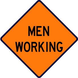 VizCon TrafFix Devices 48" X 48" Reflective Roll-Up Vinyl Sign, MEN WORKING