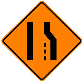 48" X 48" Non reflective Roll-Up Vinyl Sign, Transition Symbol Right