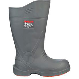 Knee Boot, Size 15, 15"H, Composite Toe, Chevron-Plus Outsole, Gray W/ Org Sole