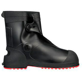 G2 PVC Overshoe, Size XL, 10"H, Cleated Outsole, Black With Red Sole