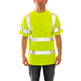 Class 3 Short Sleeve T-Shirt, Pullover, Lime, Polyester, 3XL