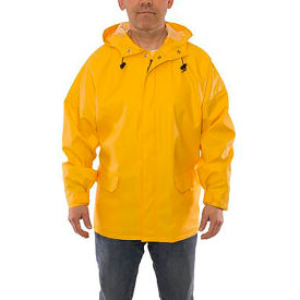 Weather-Tuff Jacket, Size Men's 3XL, Storm Fly Front, Attached Hood Green