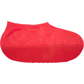 Disposable Shoe Covers, Medium Size, Ankle Height, Red Color, 100 Pack.