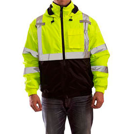 Bomber II Jacket, Size Tall Men's 3T, Type R Class 3, Fluorescent Yellow, Green, Black