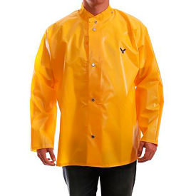 Rain Jacket, Size Men's Extra Small, Storm Fly Front, Hood Snaps, Gold