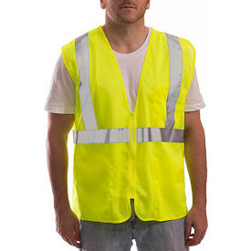 Type R Class 2 Hi Vis Zip-Up Mesh Vest, Polyester Mesh, FL Yellow-Green, XXS-XS