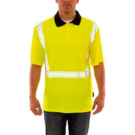 Class 2 Polo Polo Pullover Hi Visibility Shirt, Lime, Polyester, MD