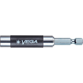 Vega 1/4 Mag Bit Holder w/ Finder Sleeve, 3-1/8", Zinc Finish, Steel + Stainless Steel