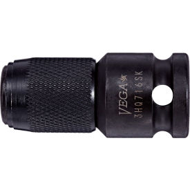1/4 x 3/8 Quick Release Square Drive Bit Holder, 1-3/4" Length, Black Oxide Finish, S2 Modified Steel