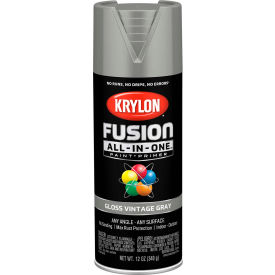 Fusion All-In-One Combination Aerosol Paint & Primer, Gloss Vintage Gray, 12 oz. - Pkg Qty 6