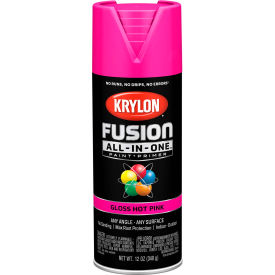 Fusion All-In-One Combination Aerosol Paint & Primer, Gloss Hot Pink, 12 oz.